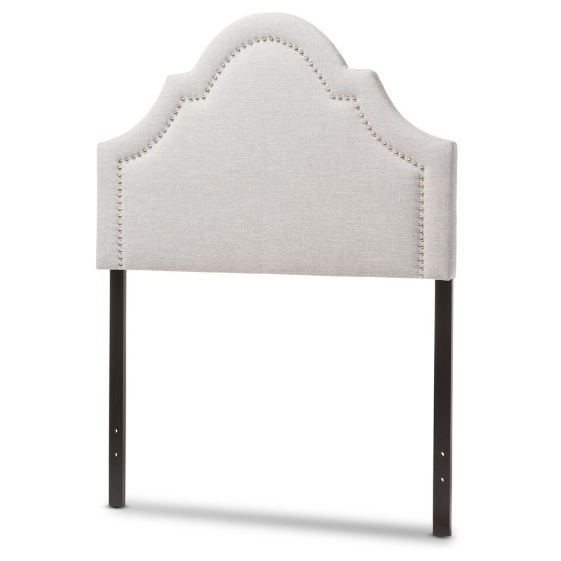 Twin Rita Modern And Contemporary Fabric Upholstered Headboard Grayish Beige - Baxton Studio: Silver Nailhead Trim, Rubberwood Frame