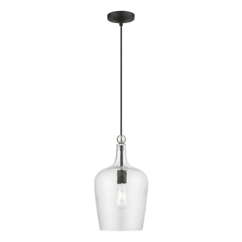 Livex Lighting Avery 1 - Light Pendant in  Black/Brushed Nickel