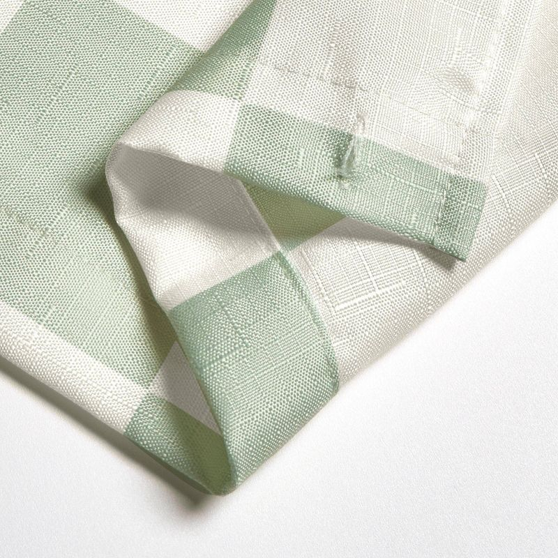 iDesign iDesign Checkered Polyester Shower Curtain - 12 Reinforced Buttonholes - 72" x 72" – Green/White