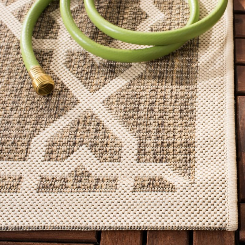 Courtyard CY6032 Power Loomed Indoor and Outdoor Area Rug - Brown/Beige - 4'x5'7" - Safavieh