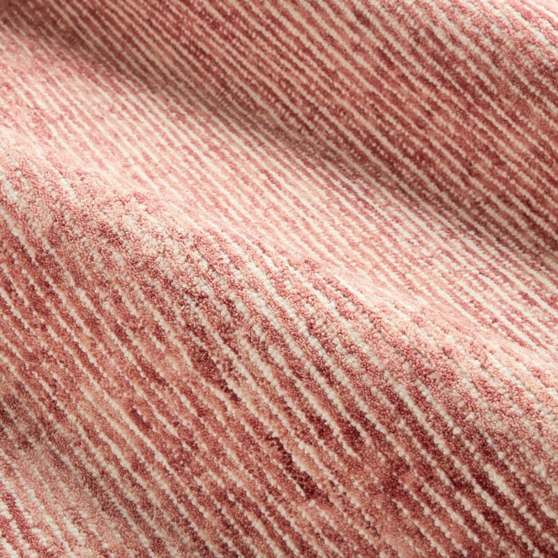 Town & Country Luxe Rita Ribbed Textured Hand Tufted 100% Wool Area Rug, Red/Ivory, 5"x7"