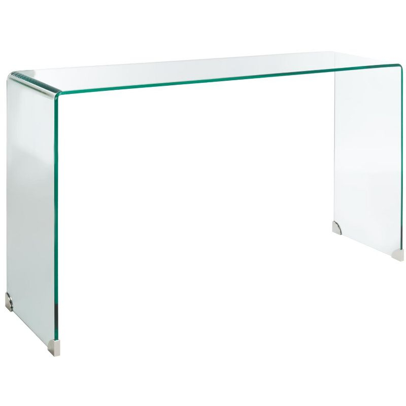 Huck Tempered Glass Console - Clear - Safavieh
