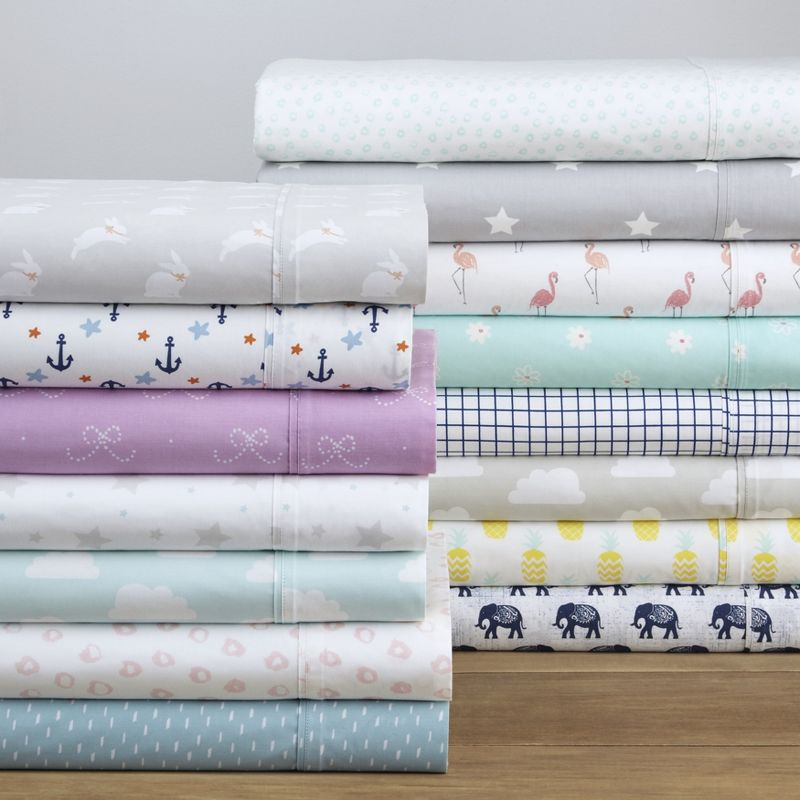 Pointehaven Stardance 200 Thread Count Printed Cotton Percale 3 pc Sheet Set, Twin Extra Long