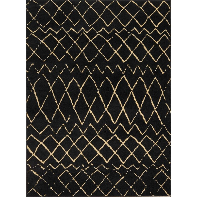 Nourison Grafix Black Area Rug GRF04 5'3"X7'3"