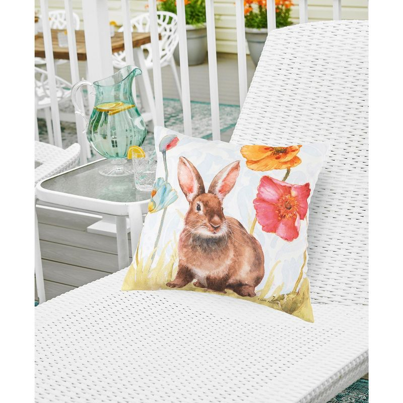 C&F Home 18" x 18" Sitting Bunny Easter Spring Themed Indoor/Outdoor Accent Throw Pillow