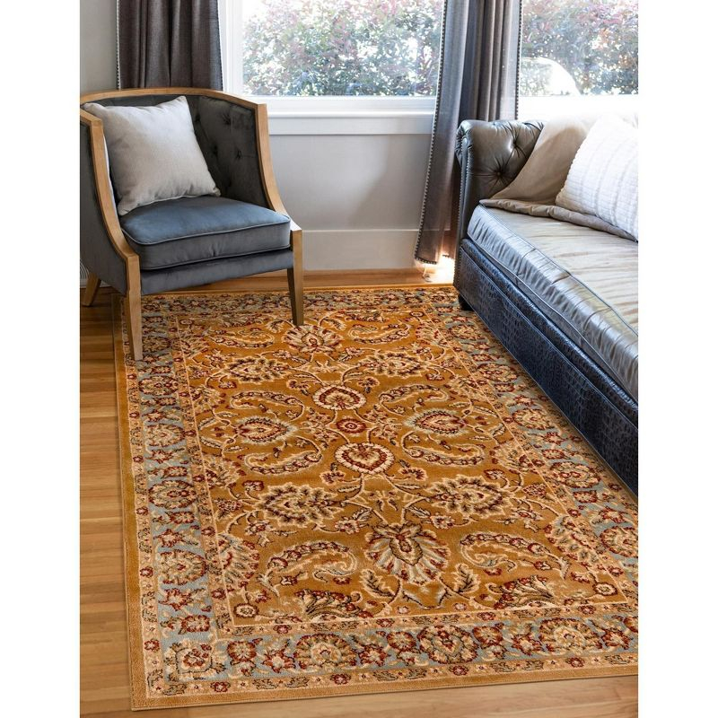 Unique Loom 3' 3 x 5' 3 Dark Yellow Voyage Asheville Area Rug