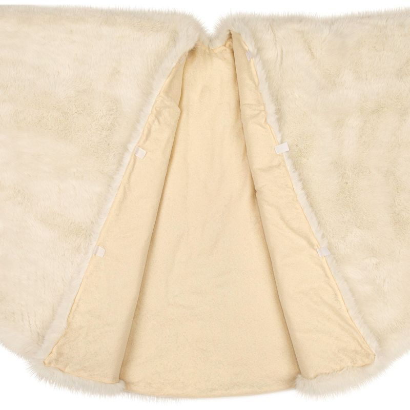 Northlight Faux Fur Christmas Tree Skirt - 72" - Cream