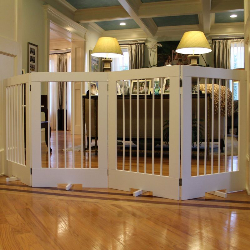 Cardinal Gates 4PG 4-Panel Freestanding Pet Gate - Adjustable Wooden Dog Gate
