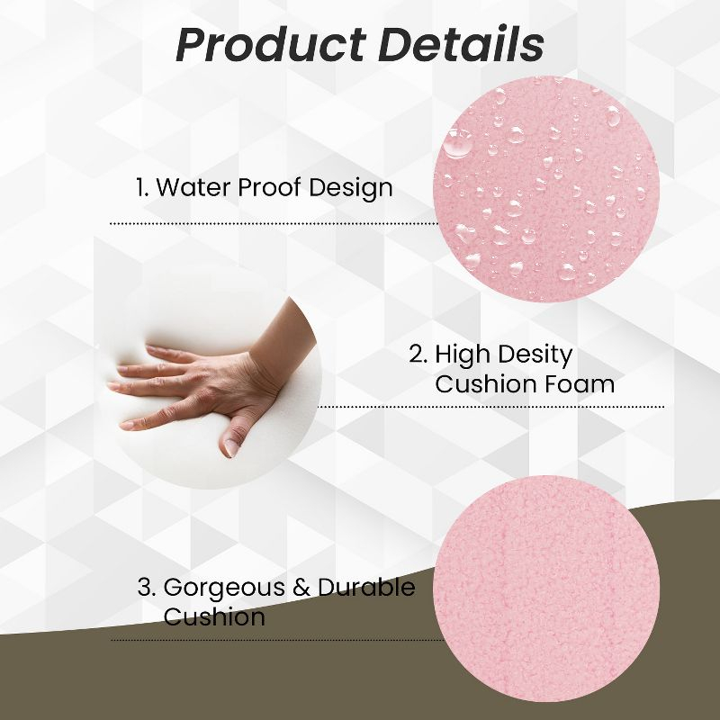 FDW Home Office Chair Armless Cross Legged Desk Chair with Swivel Base and Adjustable Height Upholstered in Faux Leather, Pink