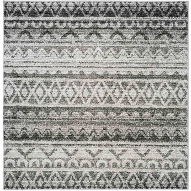 Adirondack ADR119 Machine Made Indoor Area Rug - Ivory/Charcoal - 6'x6' - Safavieh