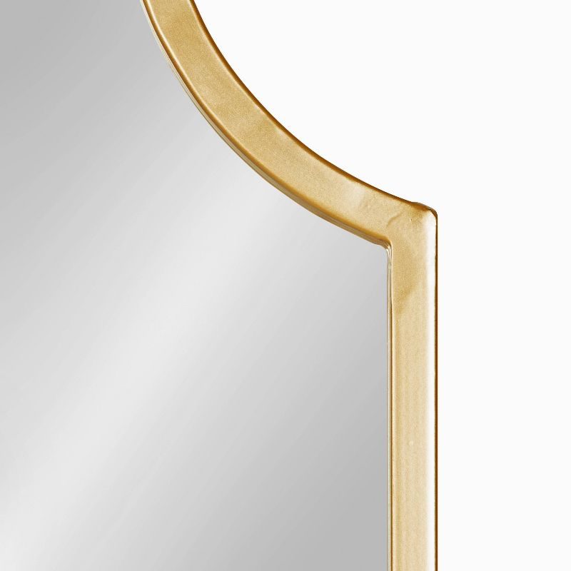 24"x37" Rowla Framed Decorative Wall Mirror Gold - Kate & Laurel: Vintage Moroccan Design, Oval Scallop Edge