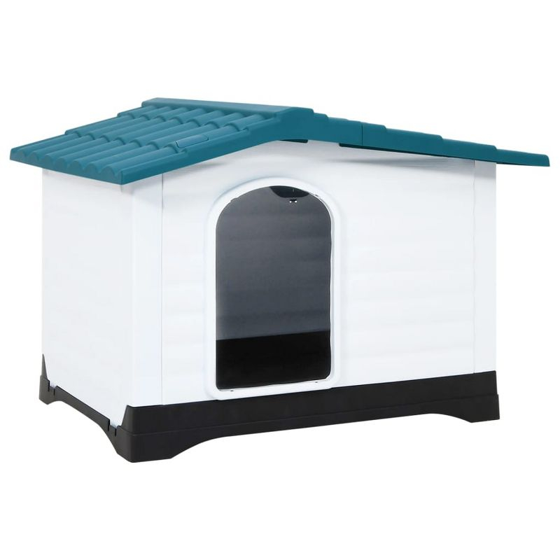 VidaXL Dog House Blue 35.6"x26.8"x26" Polypropylene