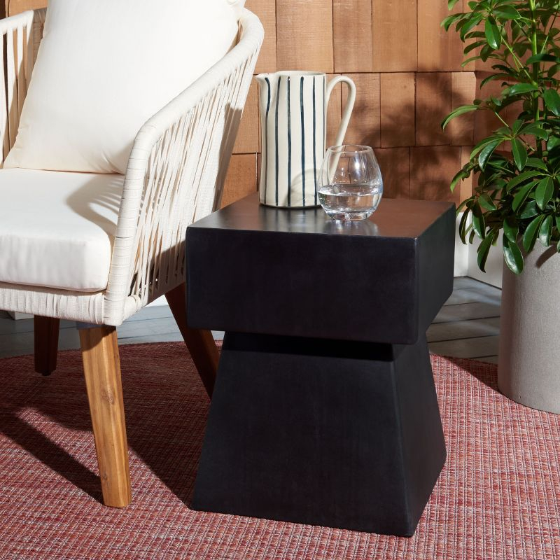Zen Accent Stool - Indoor/Outdoor - VNN1000 - Black - Safavieh