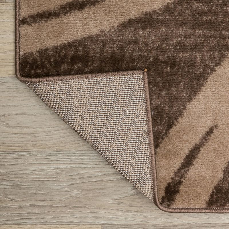 World Rug Gallery Contemporary Abstract Circles Design Brown 2' x 7' Runner Rug