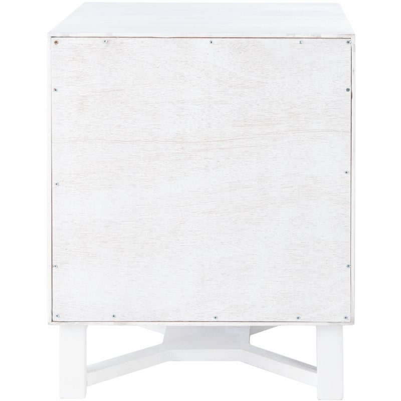 Hedwig 2 Drawer Nightstand - White/Natural - Safavieh.