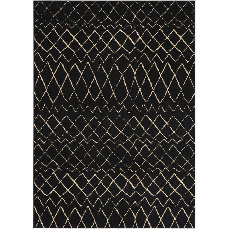 Nourison Grafix GRF04 Indoor Area Rug - Black 6' x 9'