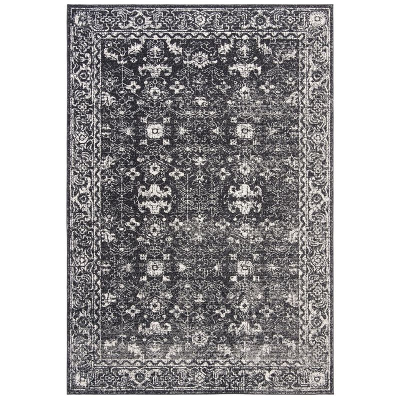 Evoke EVK270 Power Loomed Area Rug Charcoal / Ivory 5'-3" X 7'-6" - Safavieh.