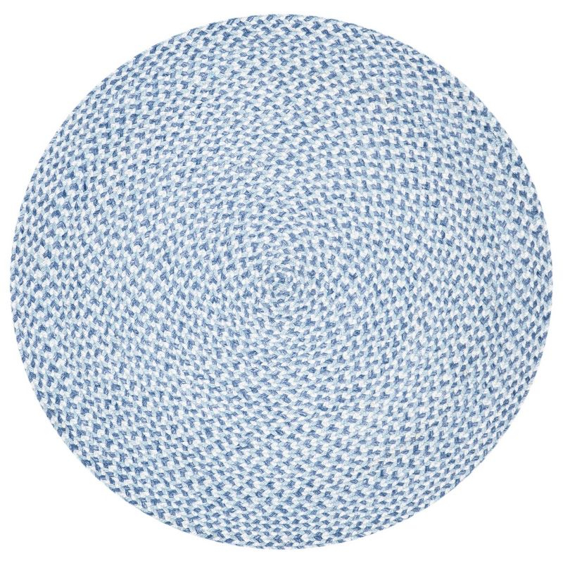 Braided BRD801 Hand Woven Area Rug - Blue/Aqua - 4' round - Safavieh.