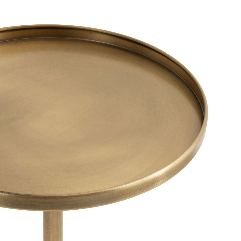 Kate and Laurel Tira Round Side Table, 14x14x24, Gold