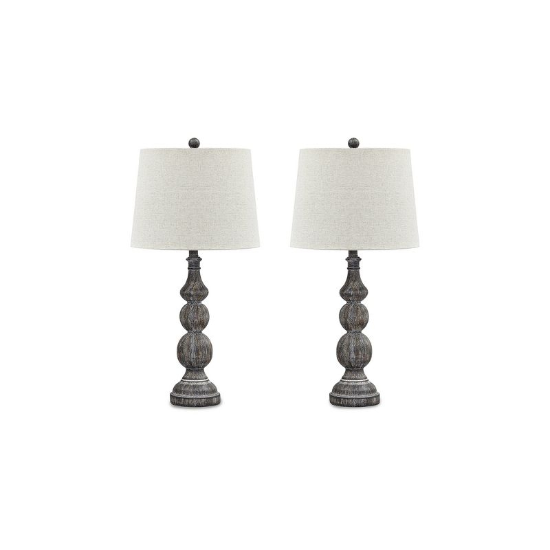 Signature Design by Ashley Mair Poly Table Lamp, Set of 2, Antique Black