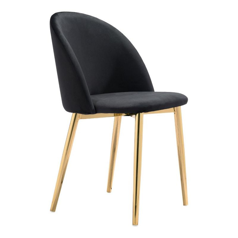 Zuo Cozy Dining Chair (Set of 2) Black & Gold