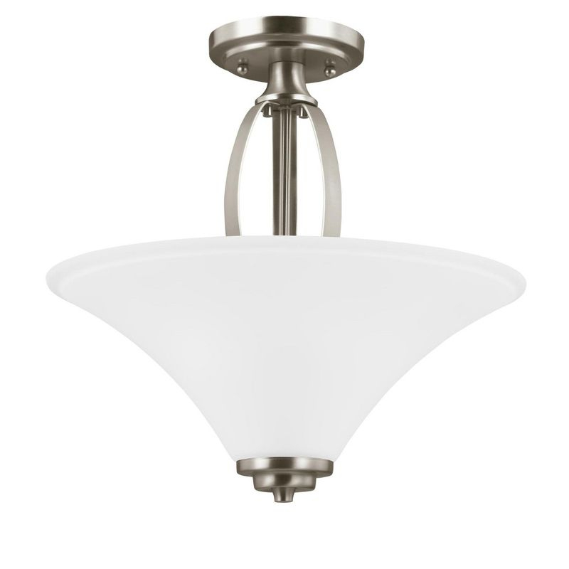 Two Light Semi-Flush Convertible Pendant