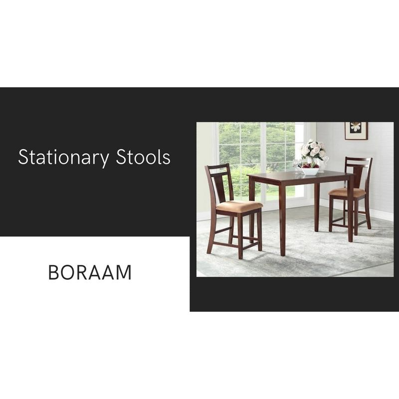 24" Torino Counter Height Barstool Barnwood - Boraam: Solid Wood, Farmhouse Style, Square Seat