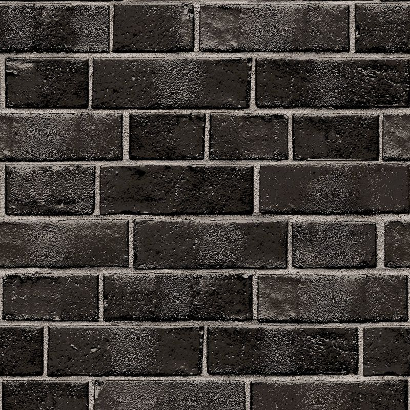 Tempaper & Co.® Brick Removable Peel and Stick Wallpaper, Ebony Brick, 28 sq ft: Faux Sticky Vinyl, Classic Pattern