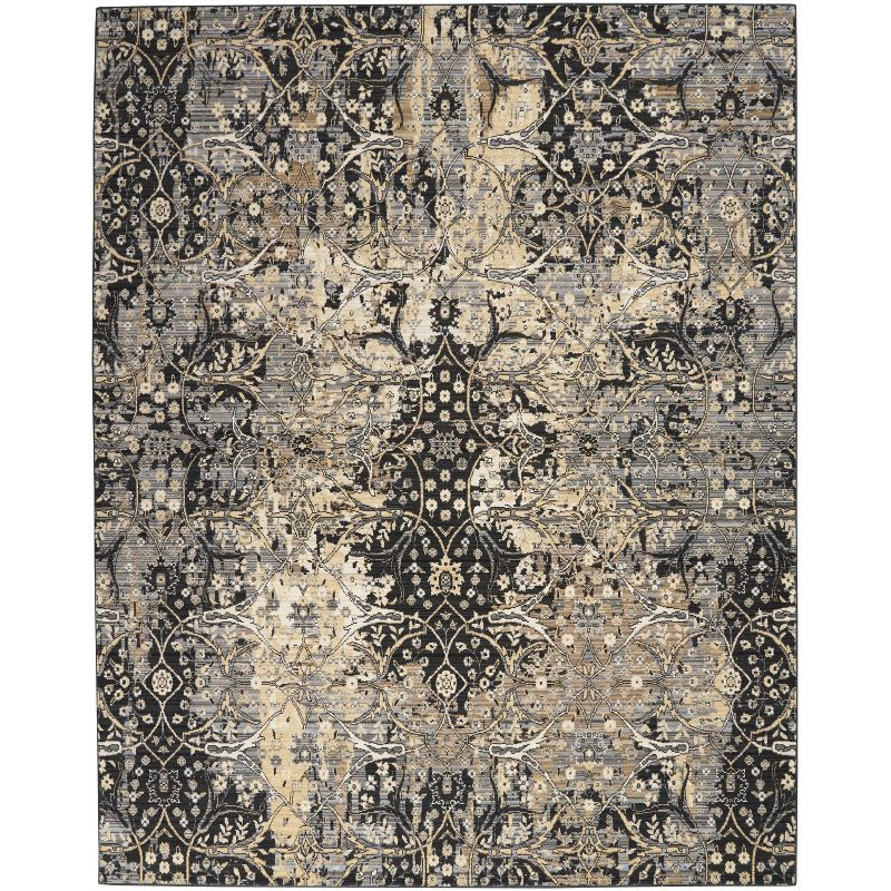 Nourison Majestic MST01 Black/Beige/Gray Indoor Area Rug - 7'9 x 9'9