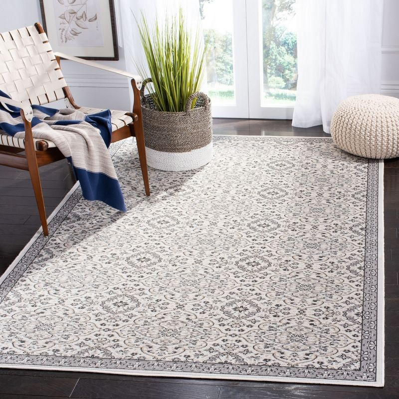 Montage MTG283 Power Loomed Indoor/Outdoor Area Rug - Ivory/Grey - 5'1"x7'6" - Safavieh.