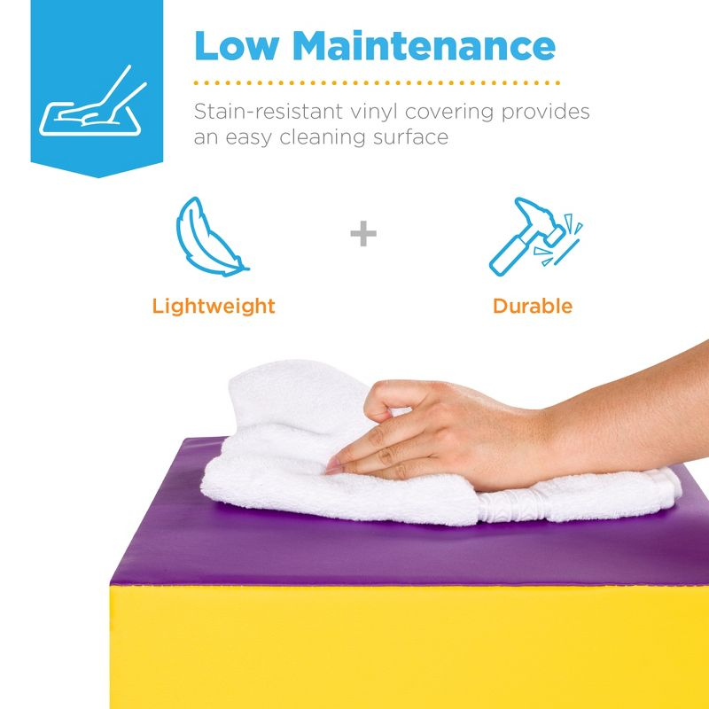 Best Choice Products 5-Piece Kids Climb & Crawl Soft Foam Block Playset Structures for Child Development - Multicolor