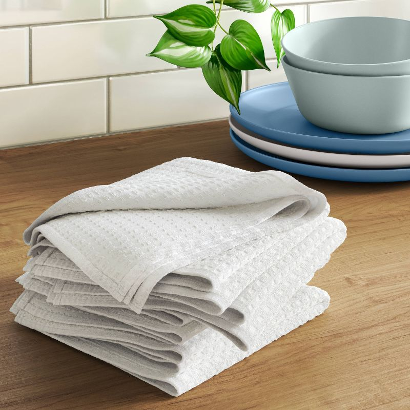 6pc Terry Kitchen Towels White - Room Essentials™: Cotton Gingham Check, Dish & Cleaning Towels, OEKO-TEX Certified
