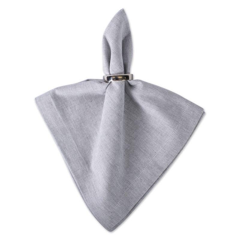 Design Imports  Chambray Napkin Set 6 Piece, Gray, 20X20"
