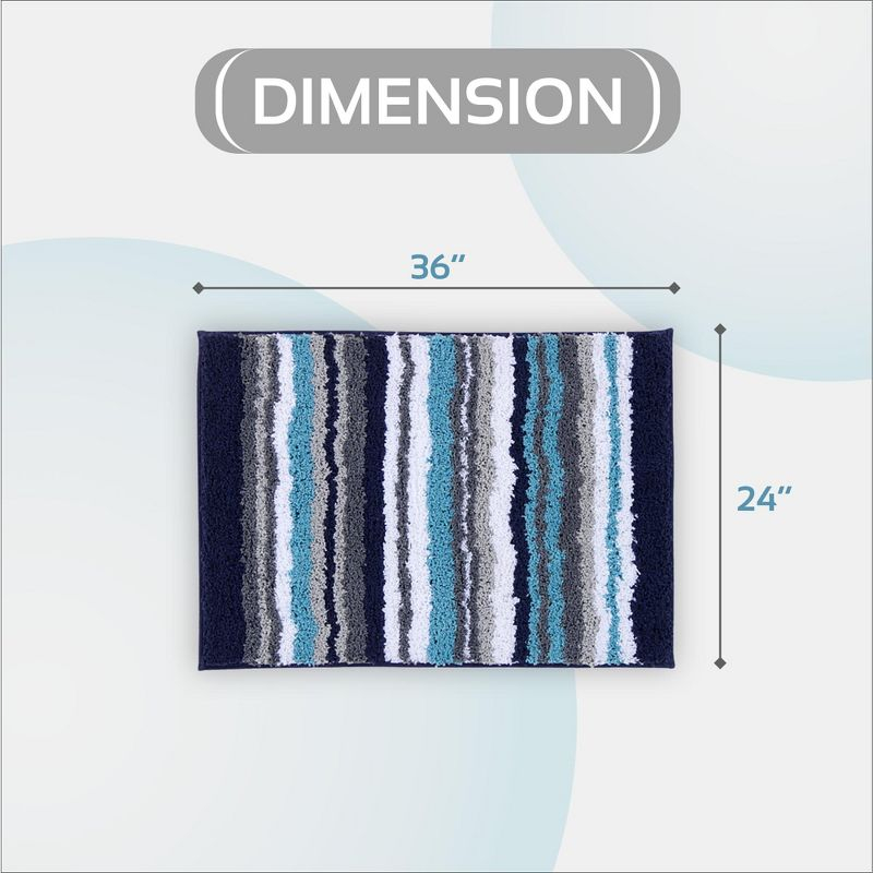 Better Trends Griffie 100% Polyester TPR Backing Tufted Bath Rug 24" x 36" Rectangle - Blue