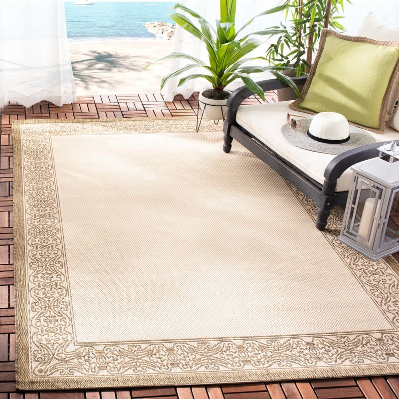 Courtyard CY2099 Power Loomed Indoor/Outdoor Area Rug - Natural/Brown - 6'7"x6'7" - Safavieh.