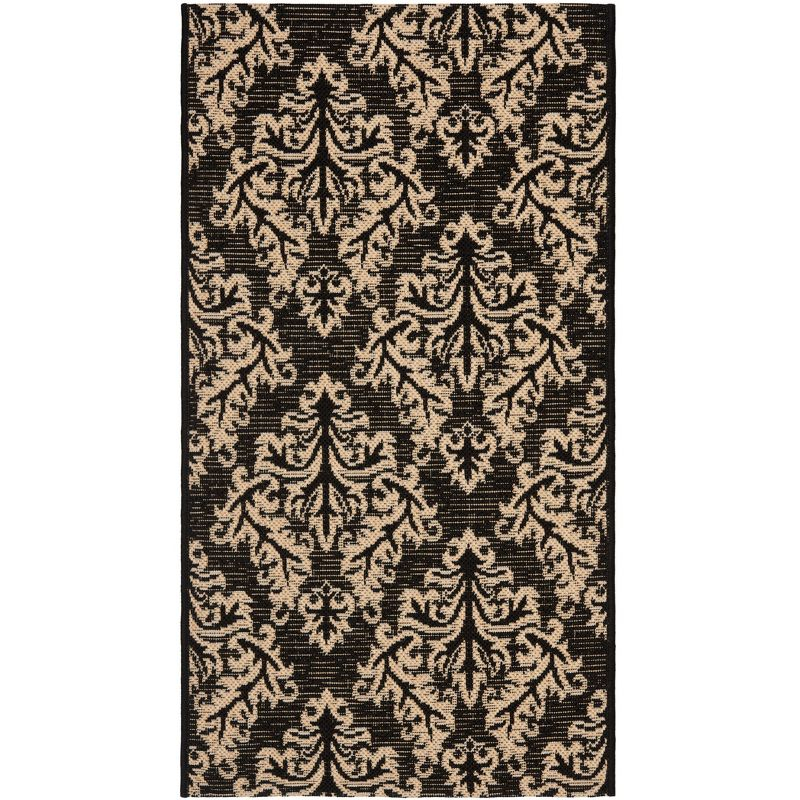 Courtyard CY6930 Power Loomed Indoor/Outdoor Accent Rug - Black/Creme - 2'x3'7" - Safavieh.