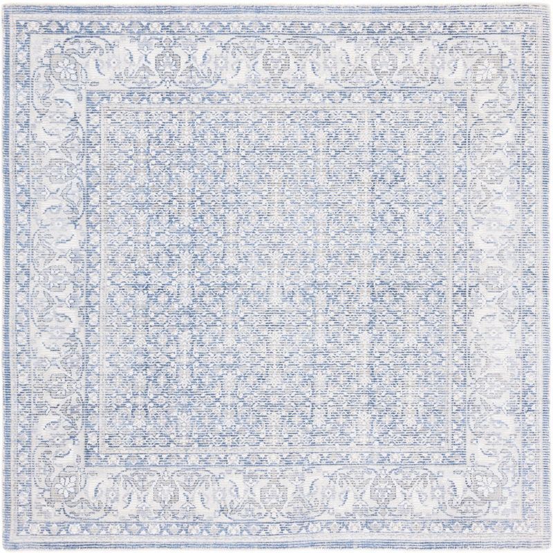 Restoration Vintage RVT706 Hand Loomed Indoor Area Rug - 6'x6' - Blue/Ivory - Safavieh