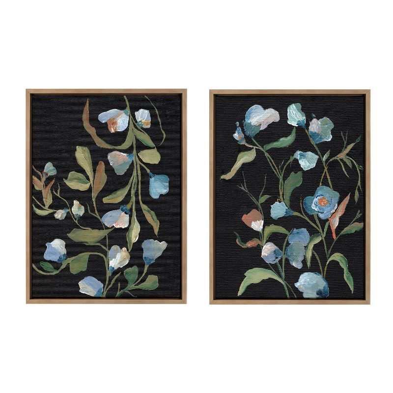 Kate & Laurel All Things Decor 18"x24" (Set of 2) Sylvie Foliage I and III Framed Canvas Arts by Nikita Jariwala Gold