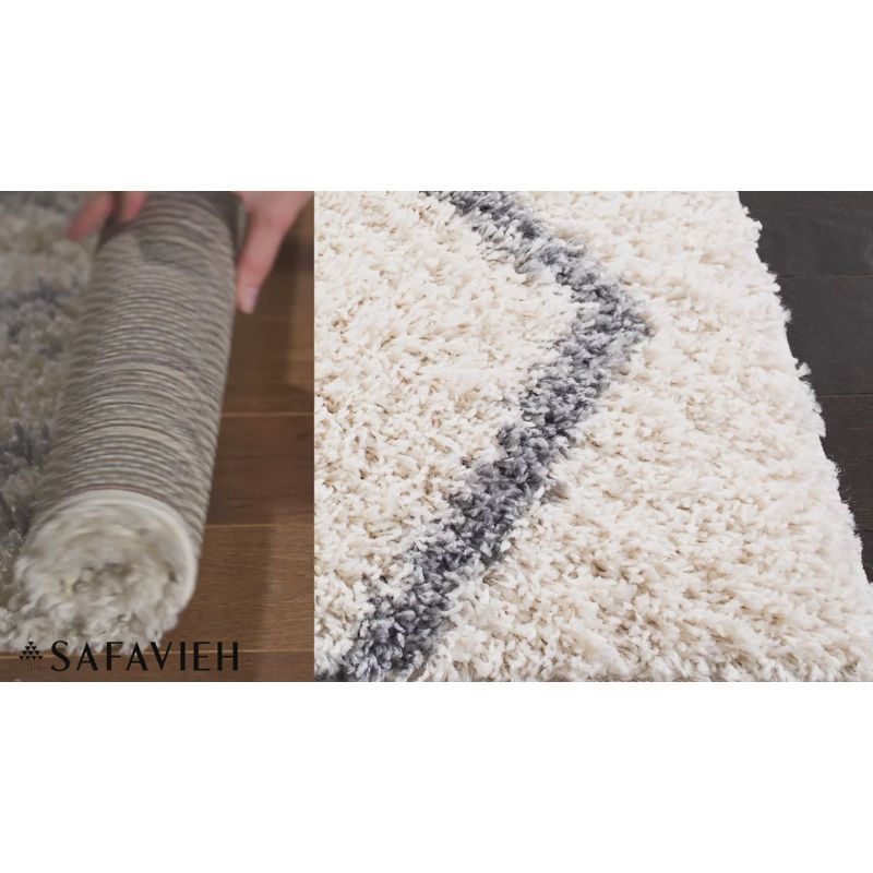 Venus Shag VNS682 Power Loomed Indoor Area Rug - Grey/Ivory - 4'x6' - Safavieh