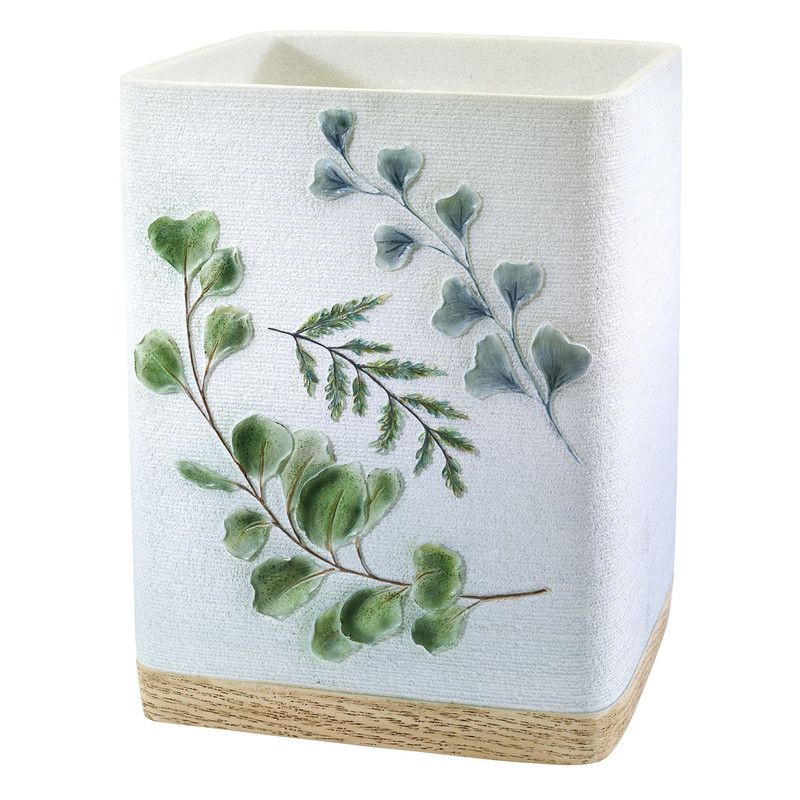 Avanti Linens Ombre Leaves Wastebasket