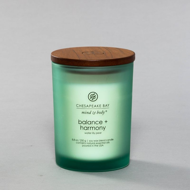 8.8oz Lidded Glass Jar Candle Water Lily Pear - Chesapeake Bay Candle: Soy Wax Blend with Essential Oils, 44hr Burn Time