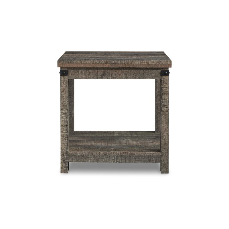 Signature Design by Ashley Casual Hollum End Table, Rustic Brown