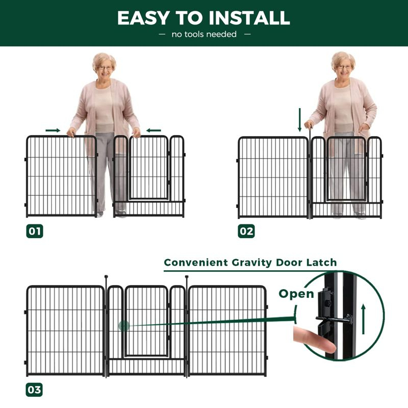 FXW Rollick Dog Playpen for Indoor, Yard, RV Camping│Patented, 32 inch 8 Panels for Small and Medium Dogs