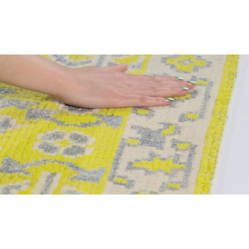 Stone Wash STW213 Hand Knotted Indoor Runner Rug - Yellow - 2'6"x8' - Safavieh.