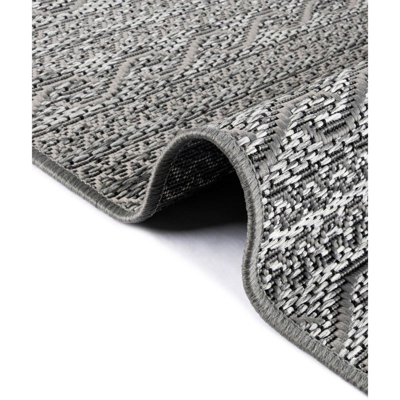Unique Loom 6' 0 x 6' 0 Square Gray Outdoor Modern Links Area Rug