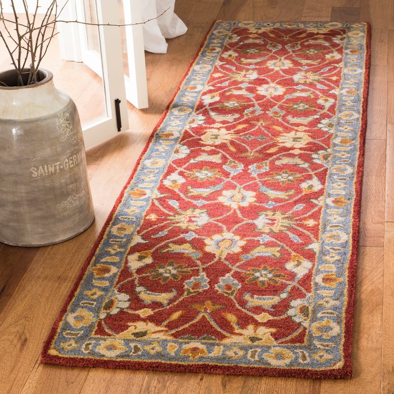 Heritage HG403 Handmade Runner Rug - 2'3"x8' - Red/Blue - Safavieh