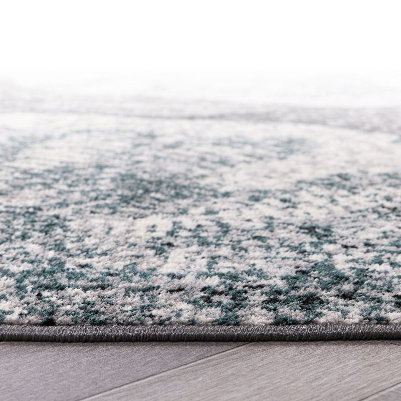 World Rug Gallery Contemporary Floral Design Area Rug - Blue 5'x7'