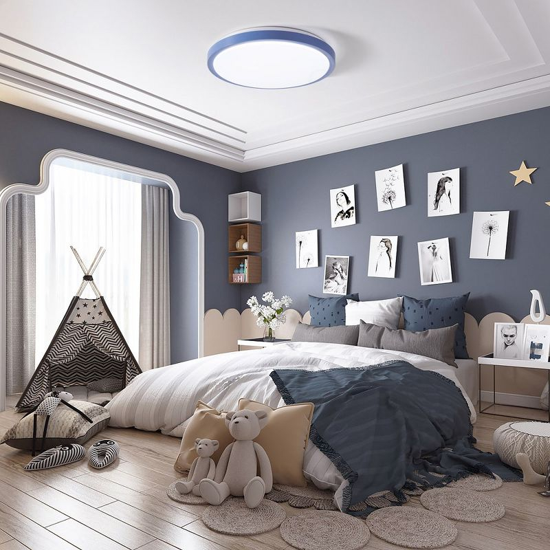 LED Ceiling Light Fixture Flush Mount Lighting, 6500K 30,000 Hour Lifetime 15 in. Blue 36W