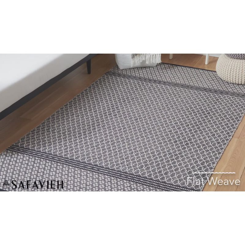 Kilim KLM703 Hand Woven Area Rug - Black/Ivory - 8'x10' - Safavieh.