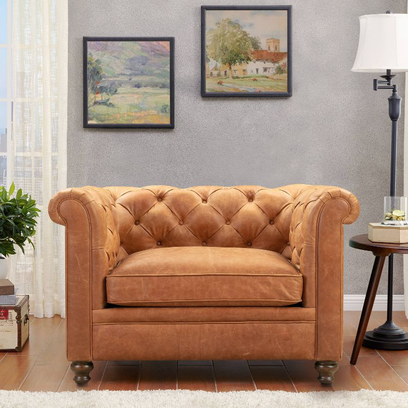 Poly & Bark Lyon Lounge Chair in Cognac Tan
